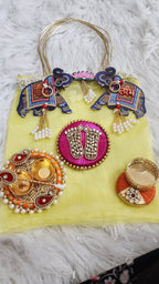 Diwali Potli Bag Set: Pooja, Housewarming Return Favors Pack of 5 Sets