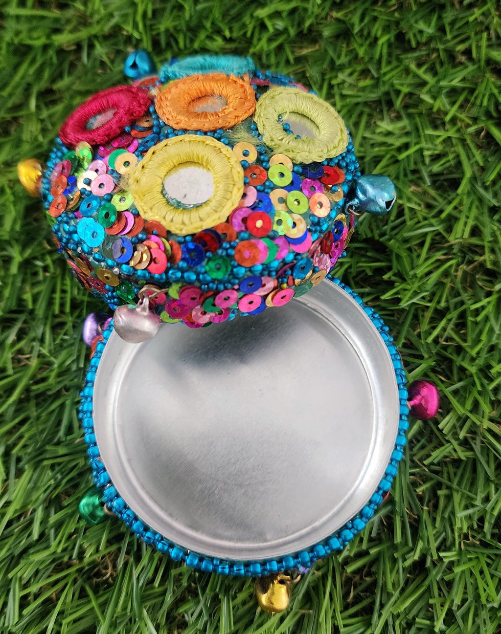 Haldi Kumkum Holder Set: Handcrafted Beaded Wedding Favor Boxes