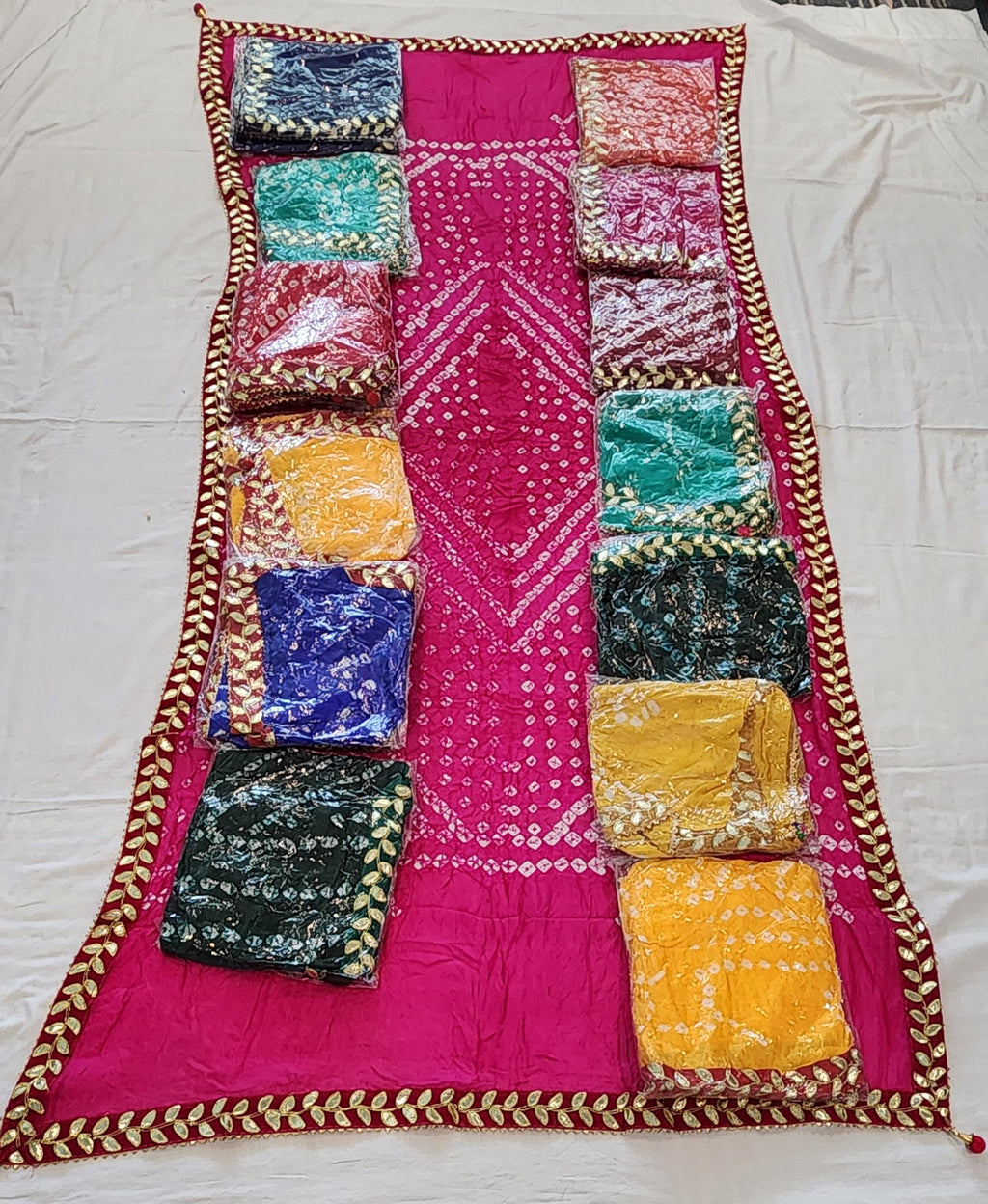 Bandhej Dupatta: Velvet Lace, Art Silk, Rajasthani Wedding Favor