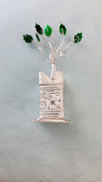 German Silver Tulsi Plant with organza Potli Bag: Diwali Pooja Gift.