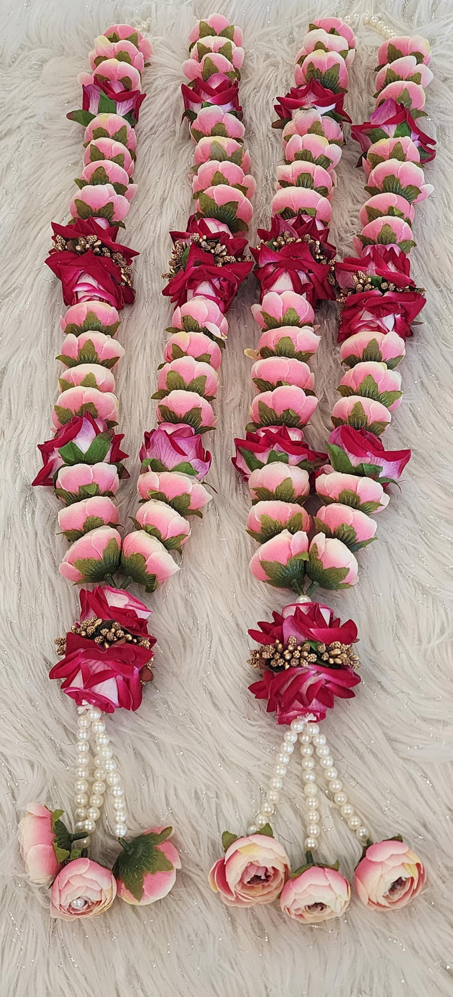 Artificial Flower Handmade Wedding Mala: Bride and Groom Garlands - Pack of 2