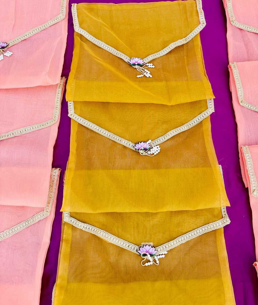 Organza Handmade Saree Cover: Indian Wedding Favor Gift Bag (16x14 inches)