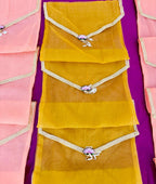 Organza Handmade Saree Cover: Indian Wedding Favor Gift Bag (16x14 inches)