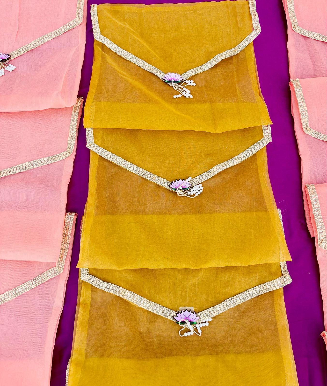 Organza Handmade Saree Cover: Indian Wedding Favor Gift Bag (16x14 inches)