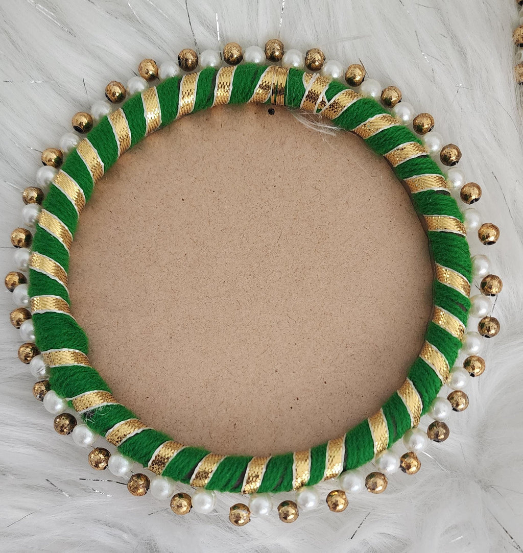 Handcrafted Pichwai Art Haldi Kumkum Holder: Ganesh ji, Radha Krishna.