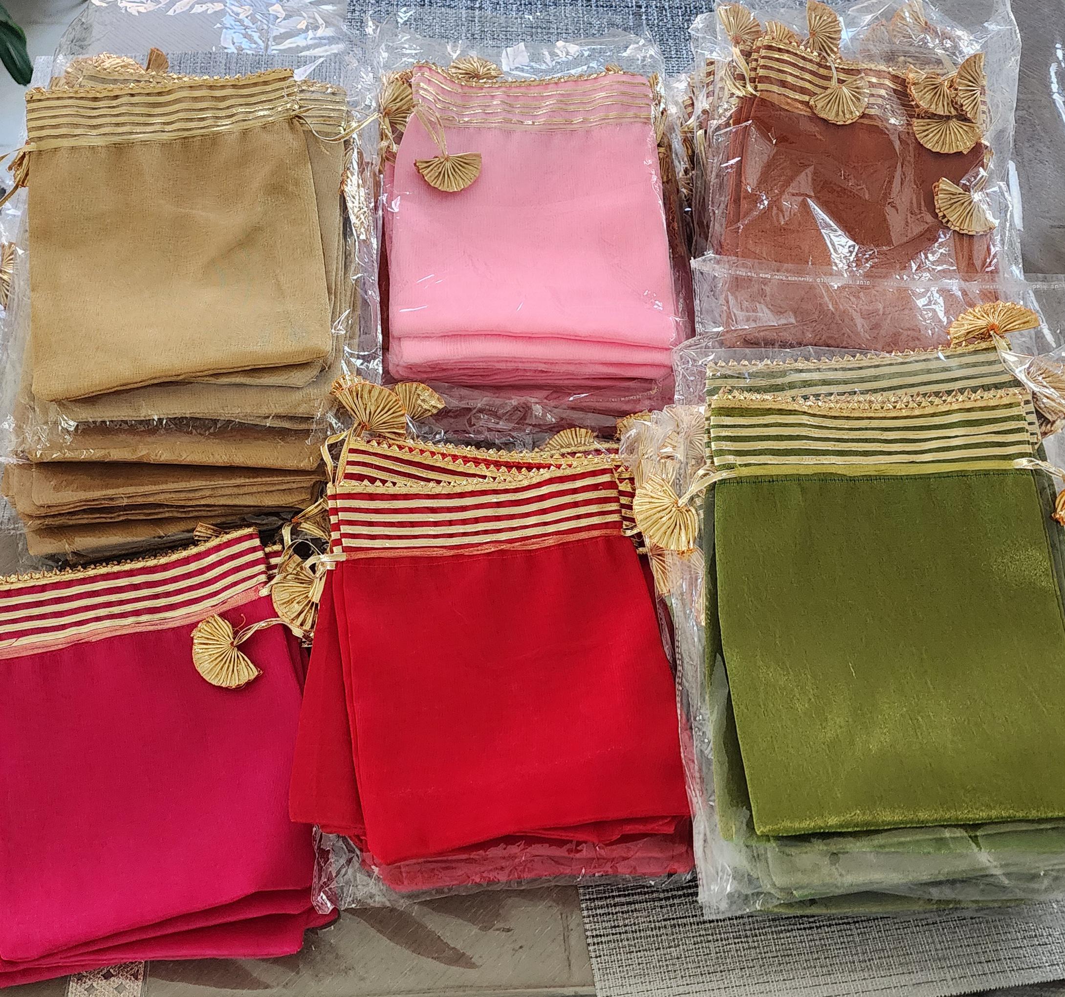 Embroidered Silk Potli Bags: Indian Wedding Favor Pouches