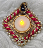 Kundan Tea Light Holder Wedding Favors: Diwali Pooja Candle Holders.