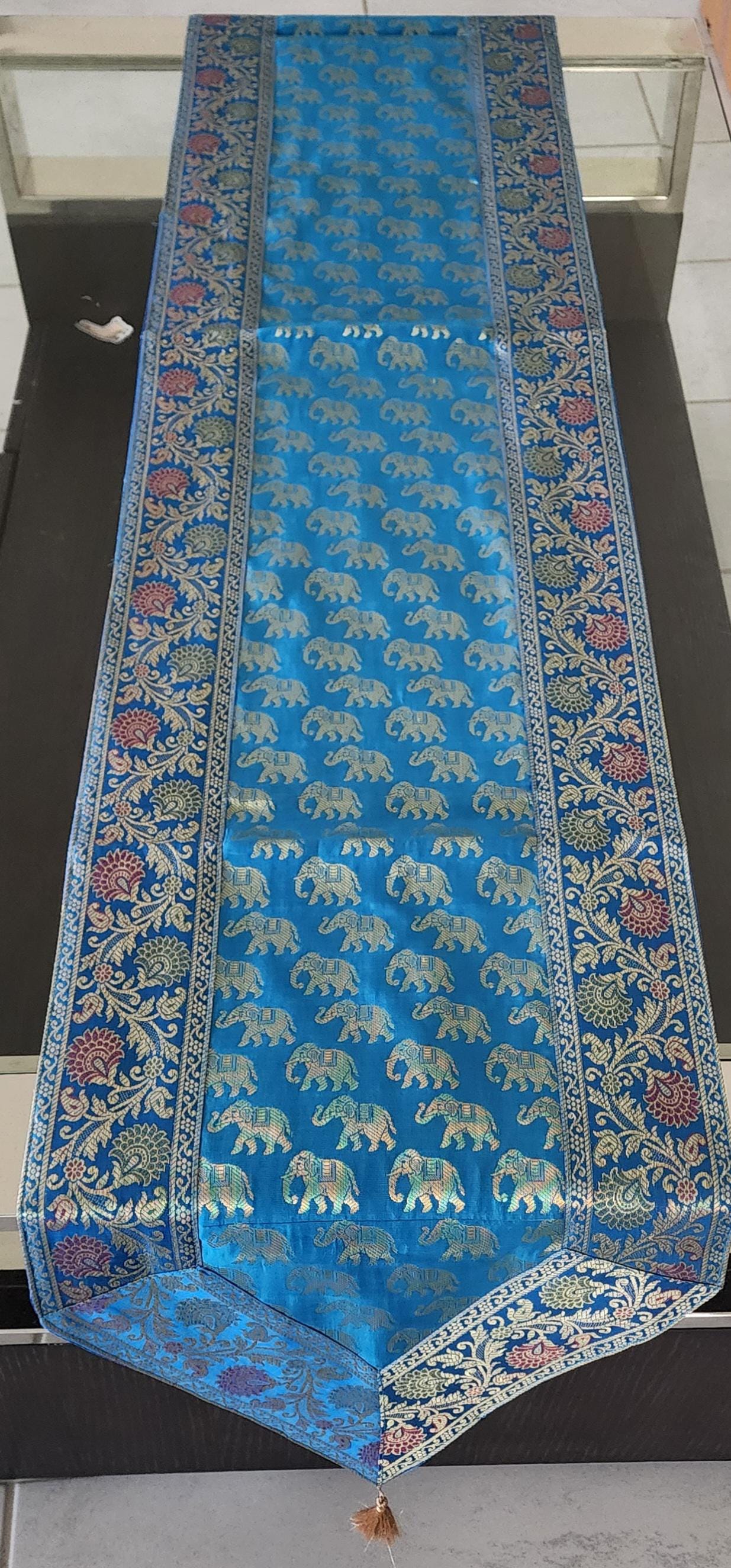 Silk Cheesecloth Table Runner: Bohemian Dining Decor - 14x75