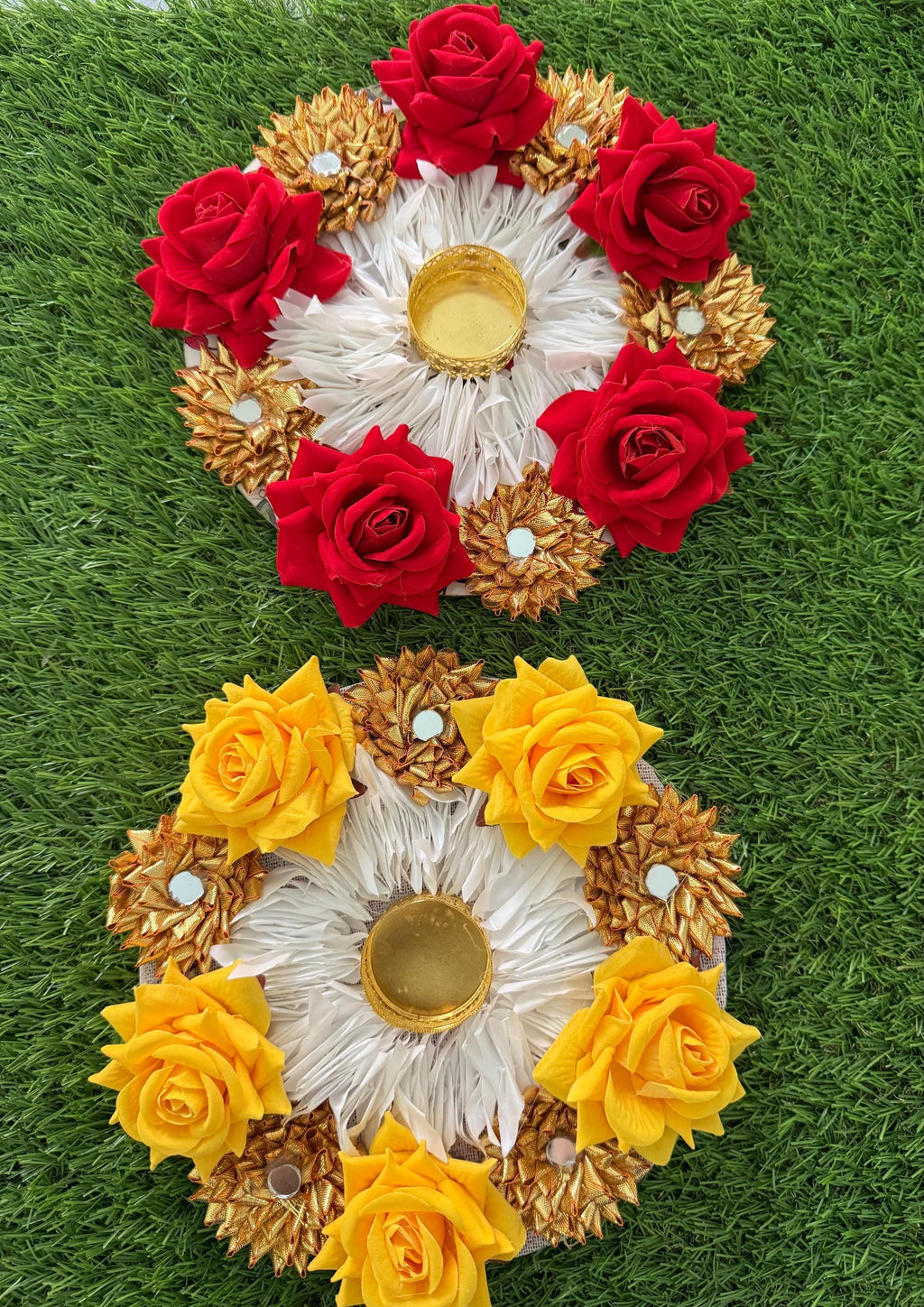 Lotus Tealight Candle Holder Rangoli: Diwali Festive Decor