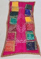 Bandhej Dupatta: Velvet Lace, Art Silk, Rajasthani Wedding Favor