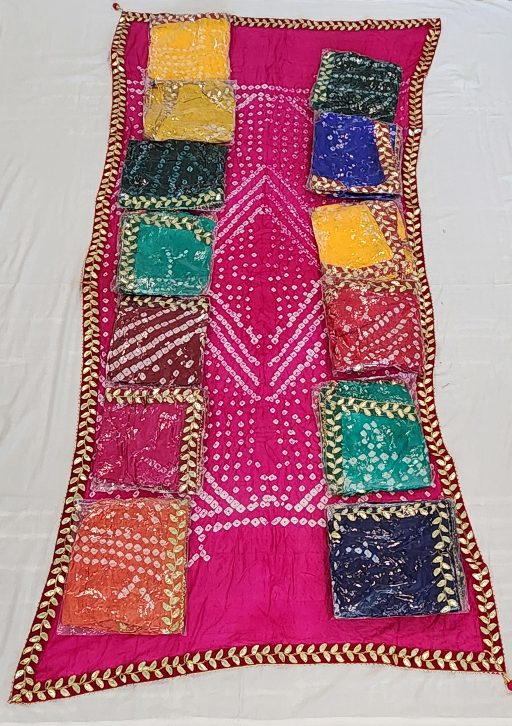 Bandhej Dupatta: Velvet Lace, Art Silk, Rajasthani Wedding Favor