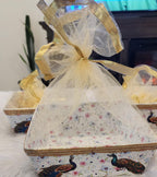 Handmade Wedding Gift Box: Decorative Keepsake Basket, Peacock Design