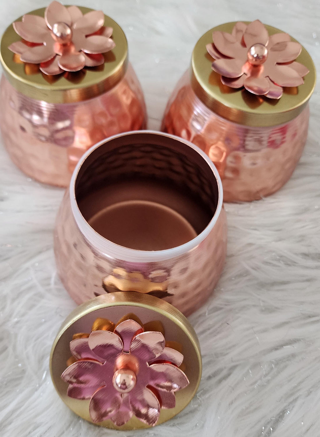 Pichwai Art Jar: Nandi Cow & Peacock Design, Copper Home Decor.