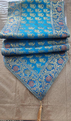 Silk Cheesecloth Table Runner: Bohemian Dining Decor - 14x75