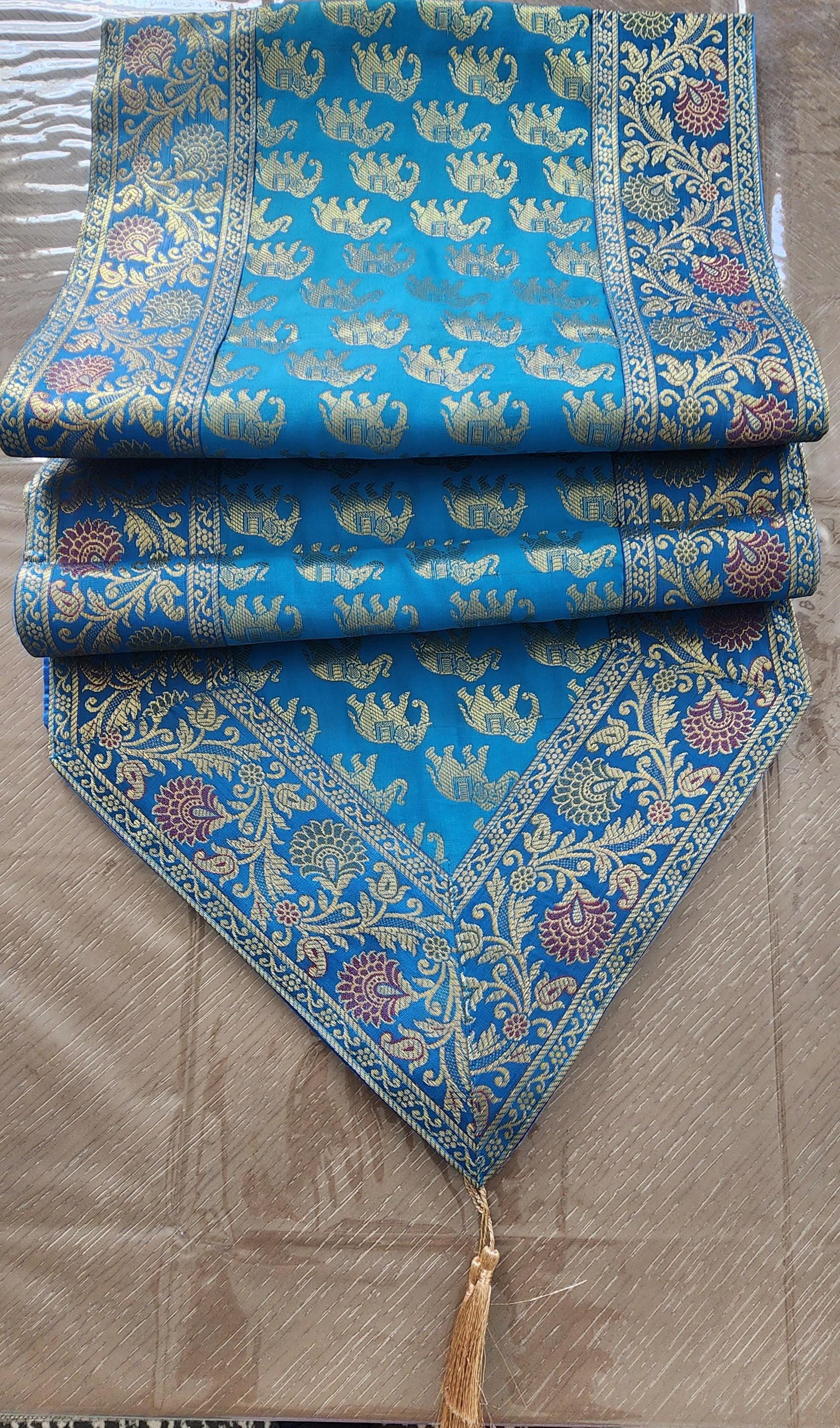 Silk Cheesecloth Table Runner: Bohemian Dining Decor - 14x75