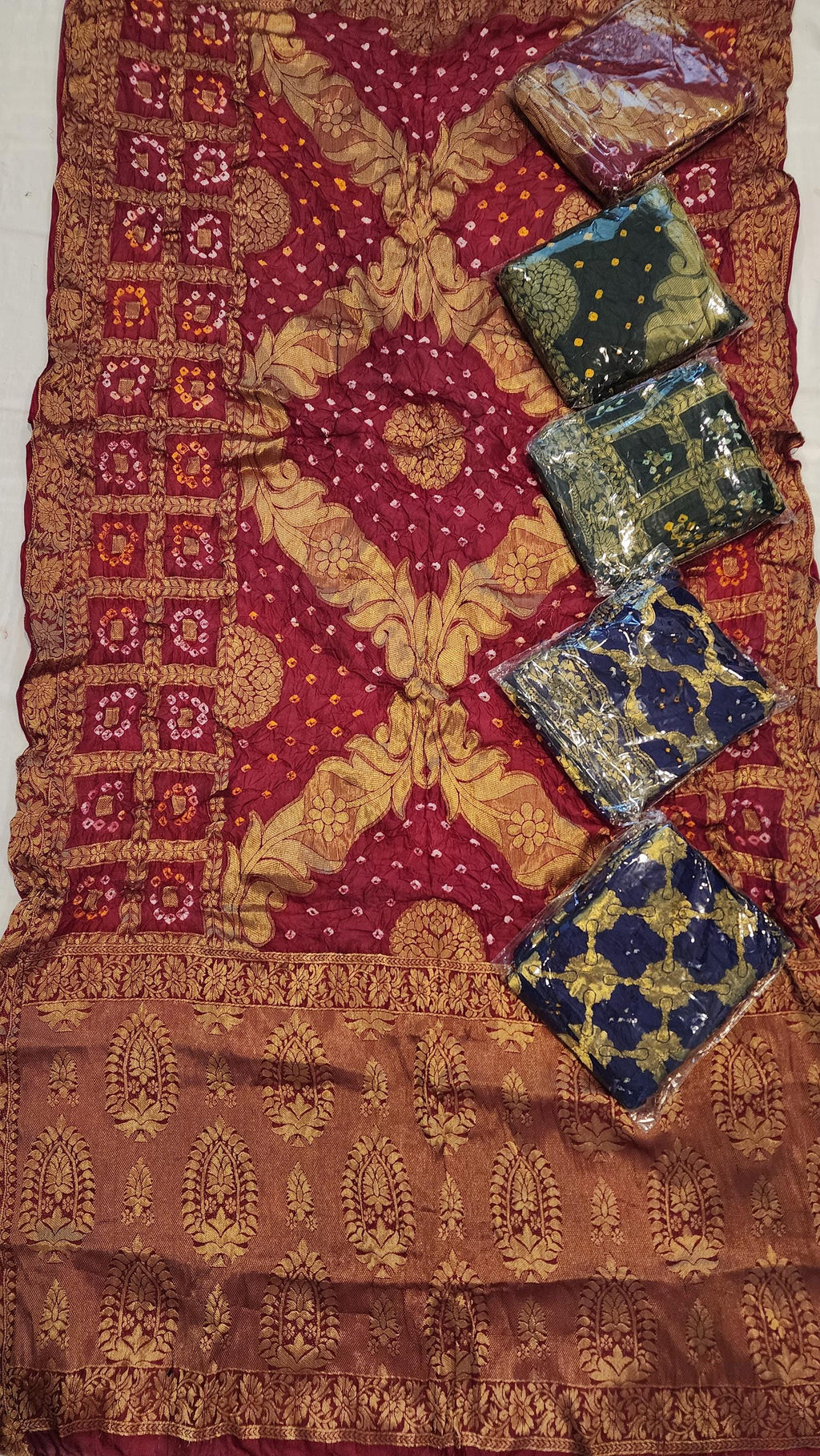 Hand Printed Jacquard Silk Dupatta: Banarsi Print Wedding Favor