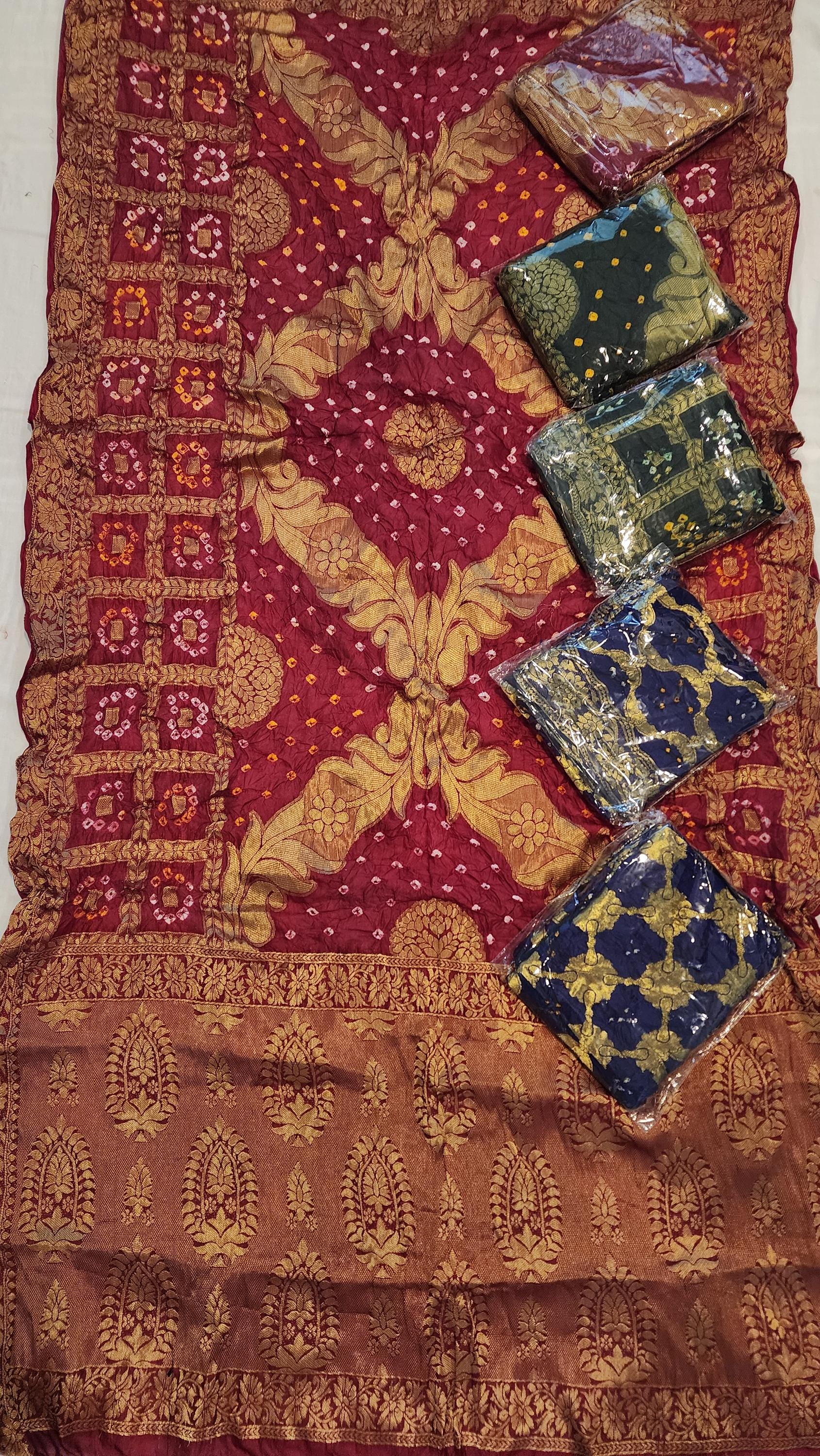 Hand Printed Jacquard Silk Dupatta: Banarsi Print Wedding Favor