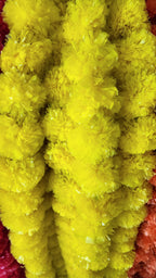 Artificial Marigold Garlands: Colorful Flower Mala, 4.5Foot Hangings