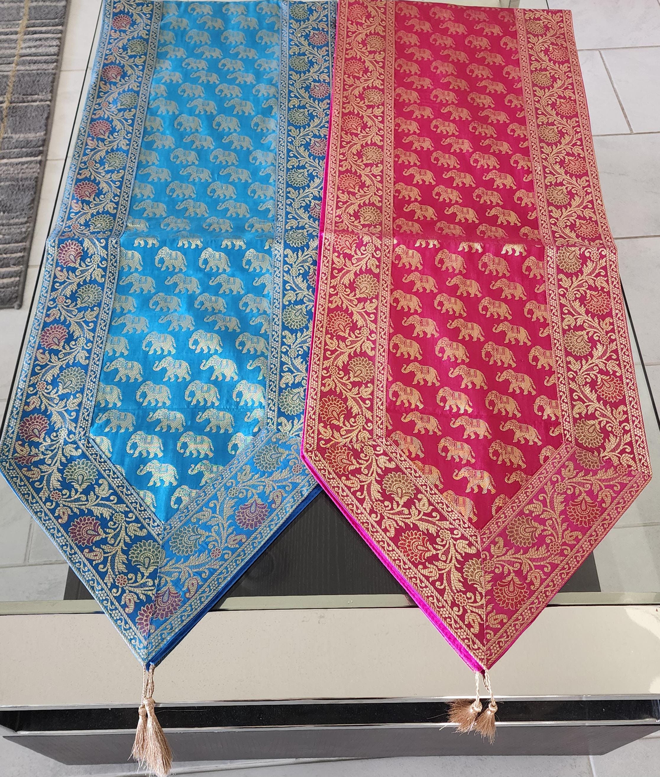 Silk Cheesecloth Table Runner: Bohemian Dining Decor - 14x75