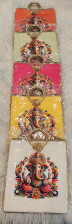 Ganesh Ji Print Silk Potli Bag: Multicolor Indian Wedding Favor