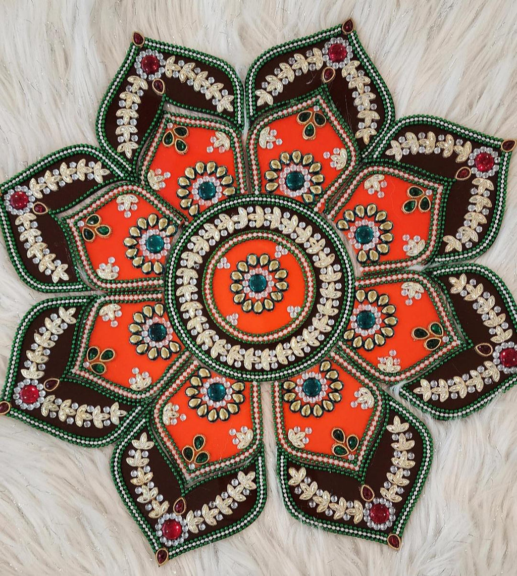 Acrylic Handmade Diwali Rangoli - 15 inch - Festive Home Decor.