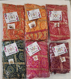 Bandhani Art Silk Dupatta Set: Rajasthani Wedding Favor, Tassel Detail Pack of 2