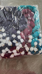 Bandhani Art Silk Dupatta: Rajasthani Tie Dye Scarf with Pom Poms