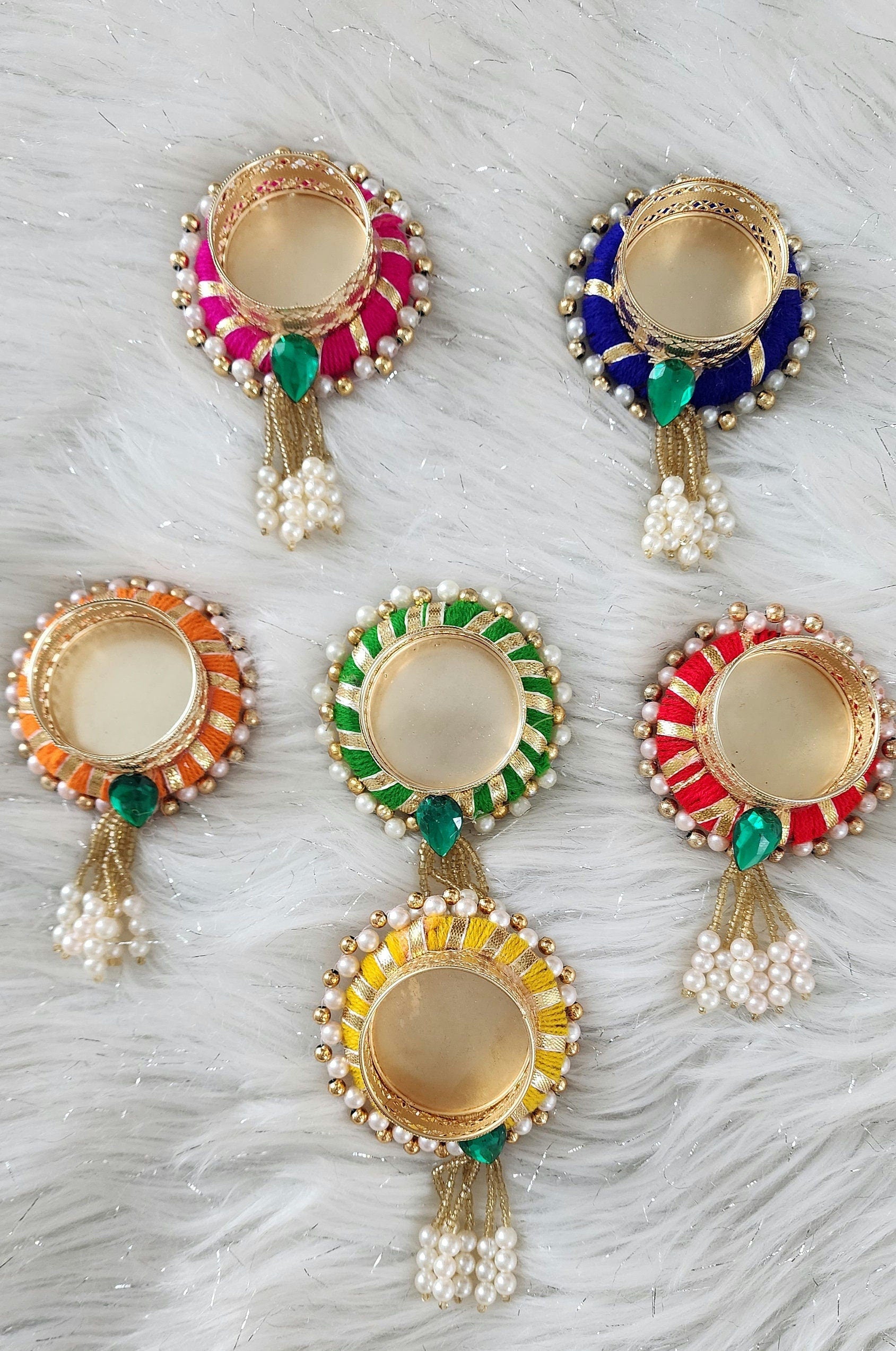 Multicolor Tea Light Holder: Diwali Decoration, Wedding Favor.