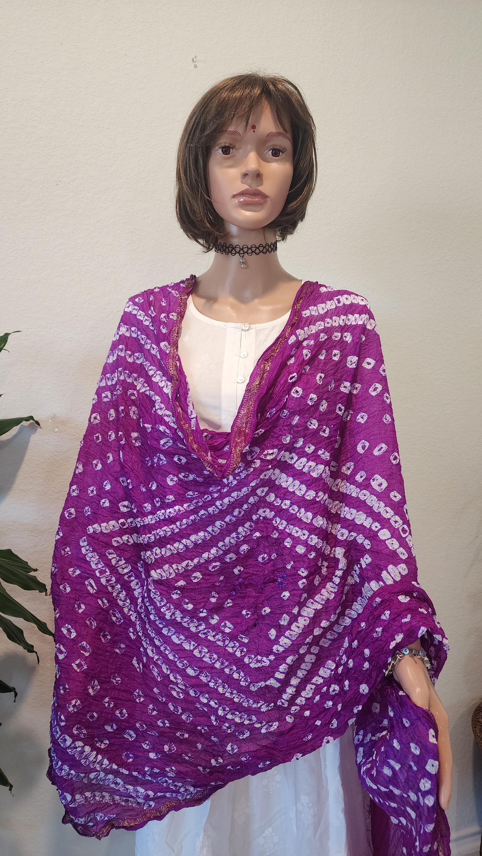 Bandhani Dupatta: Rajasthani Tie Dye Scarf with Tassels