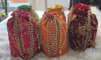 Handmade Embroidered Silk Potli Bag: Rajasthani Wedding Favor