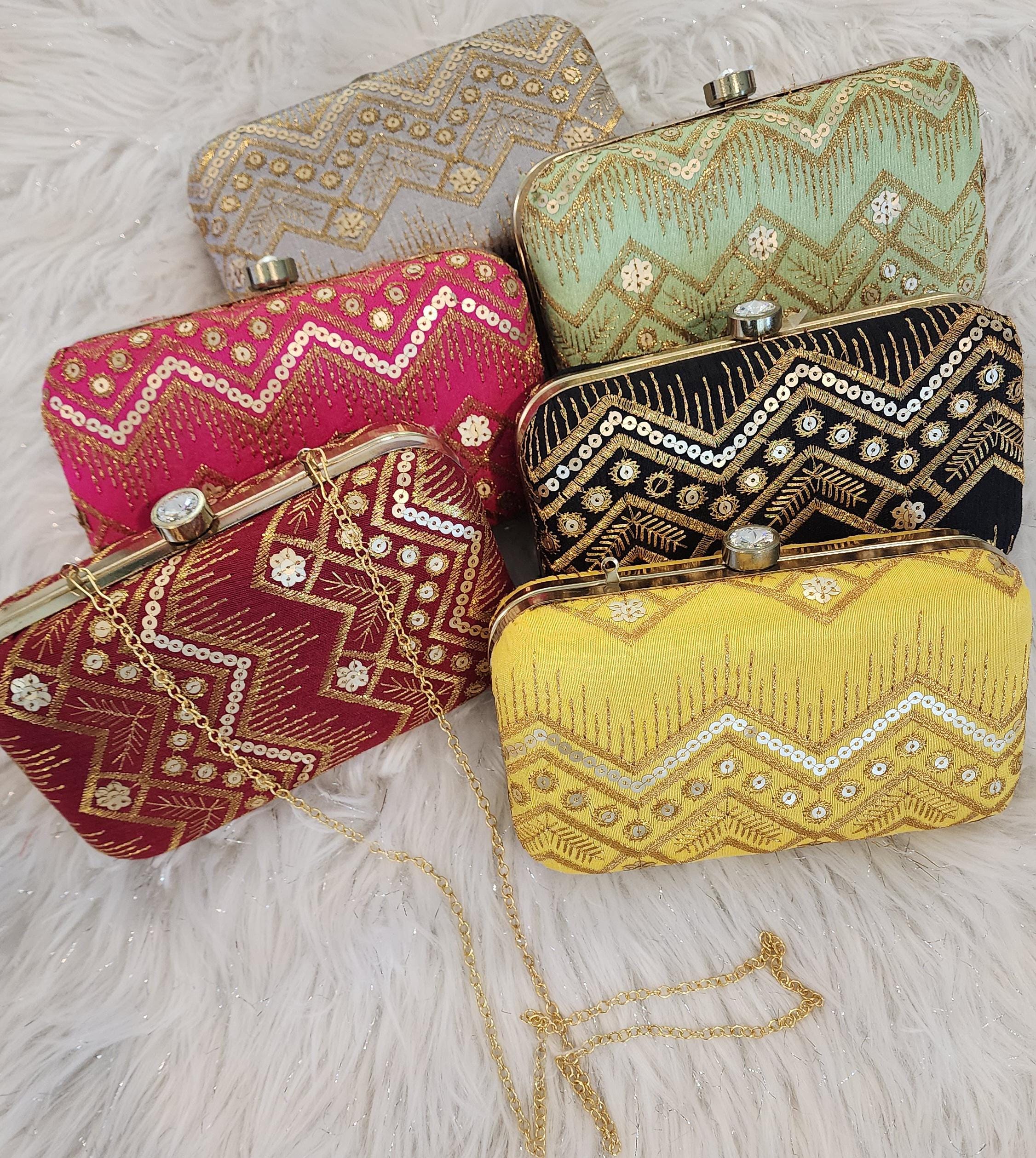 Indian Clutch Bag: Wedding Favor, Party Handbag.