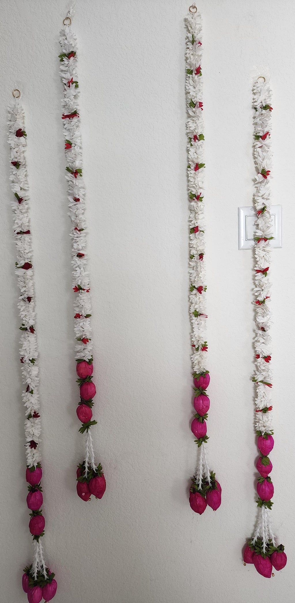 Lotus Bud & Jasmine Garland: Indian Wedding Wall Decor (60 inch)