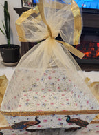 Handmade Wedding Gift Box: Decorative Keepsake Basket, Peacock Design