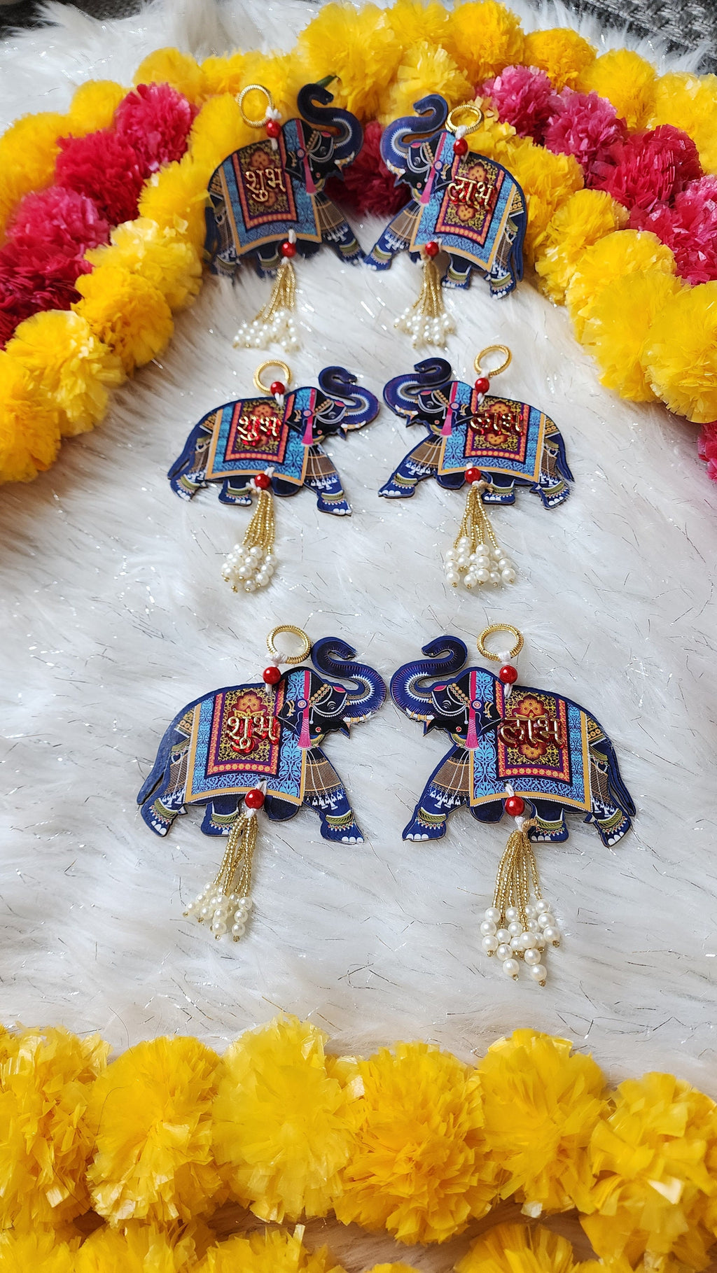 Elephant Shubh-Labh Hanging: Diwali Decoration, Mandir Decor (4 inches)