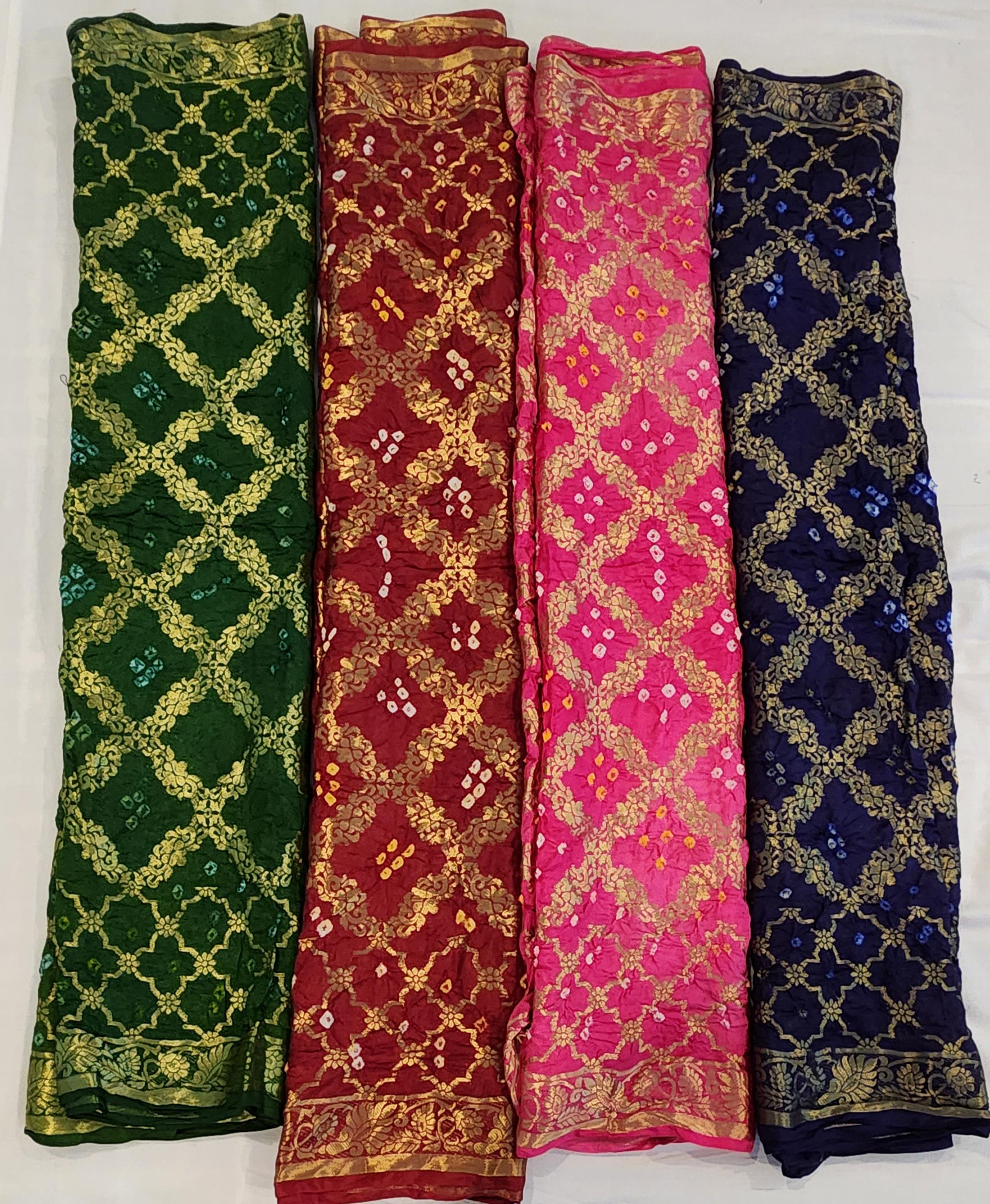 Hand Printed Jacquard Silk Dupatta: Banarsi Print Wedding Favor