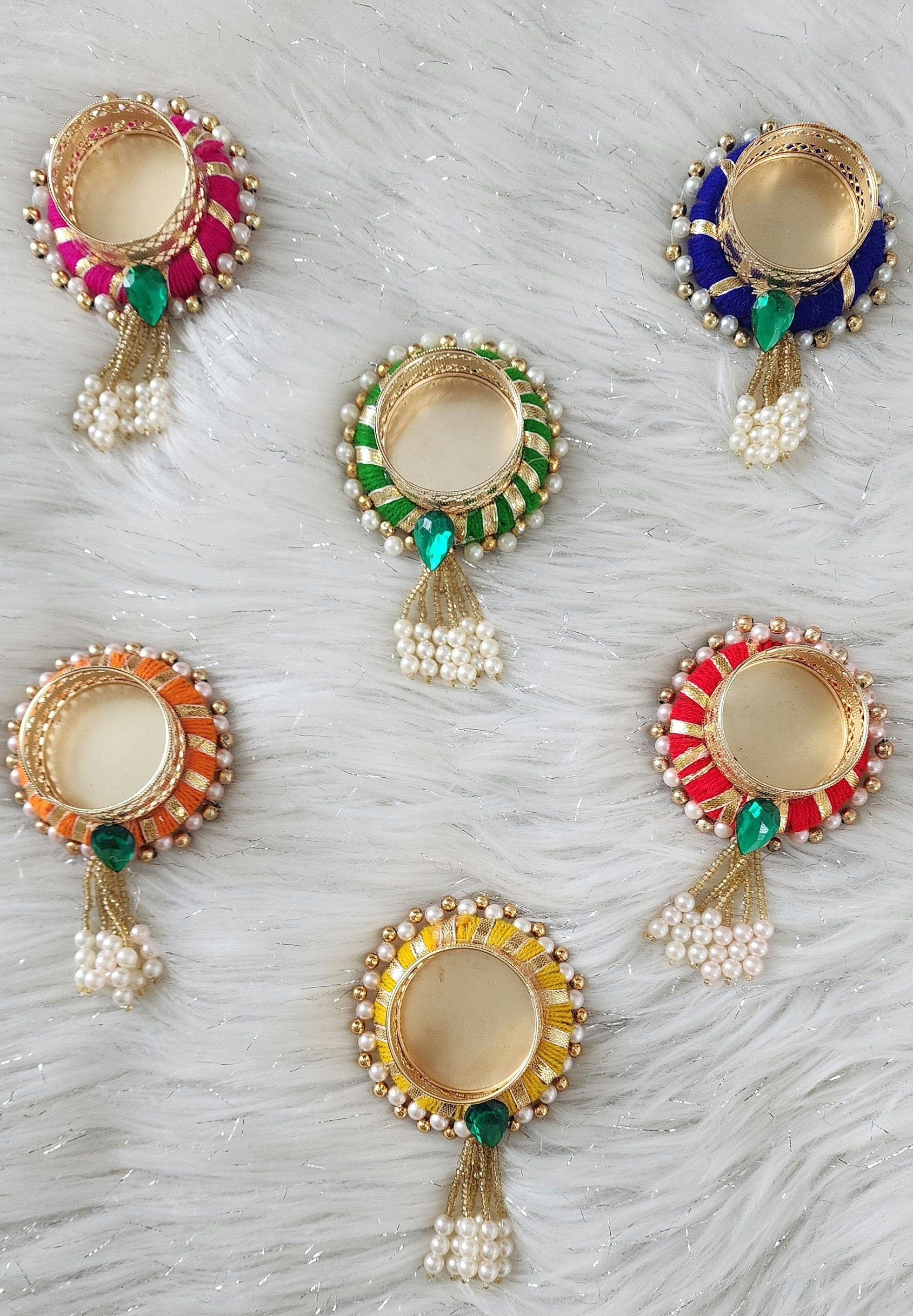 Multicolor Tea Light Holder: Diwali Decoration, Wedding Favor.