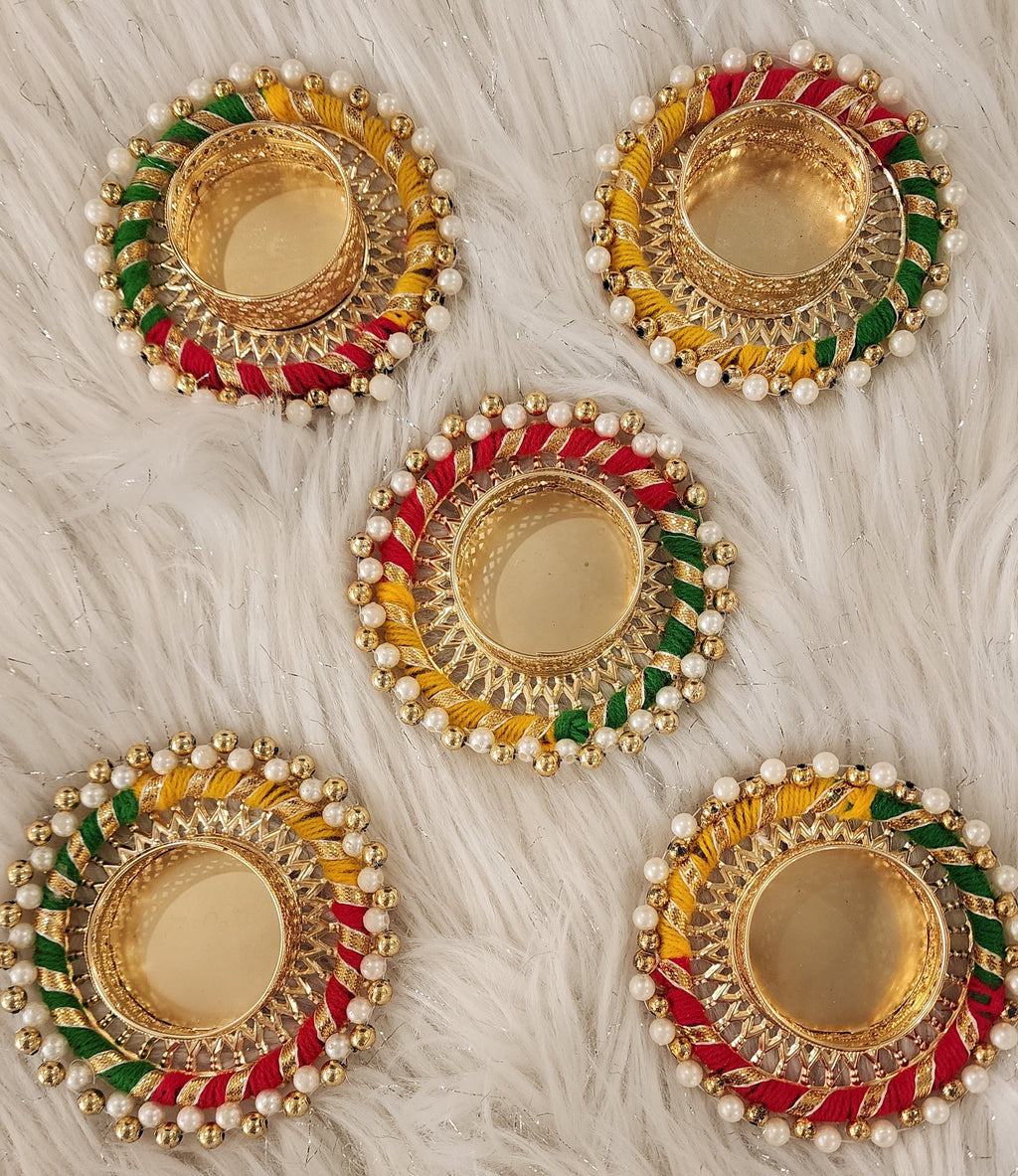 Handcrafted Multi Color Tea Light Candle Holder: Diwali Gift
