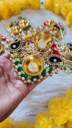 Handcrafted Haldi Kumkum Plate Set: Indian Pooja Return Gifts