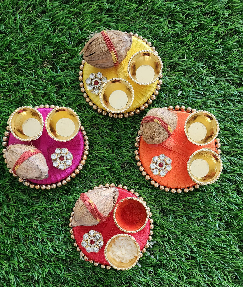 Handmade Haldi Kumkum Plate: Pooja Decor, Mehndi Favors