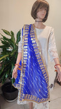 Rajasthani Lahariya Chiffon Dupatta: Lace & Latkan Wedding Scarf