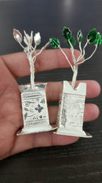 German Silver Tulsi Plant with organza Potli Bag: Diwali Pooja Gift.