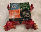 Handcrafted Wooden Elephant Trinket Box: Boho Indian Decor (5x5x5 inch)