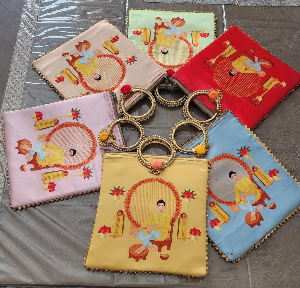 Silk Potli Favor Bags: Haldi Mehndi Wedding Return Gifts