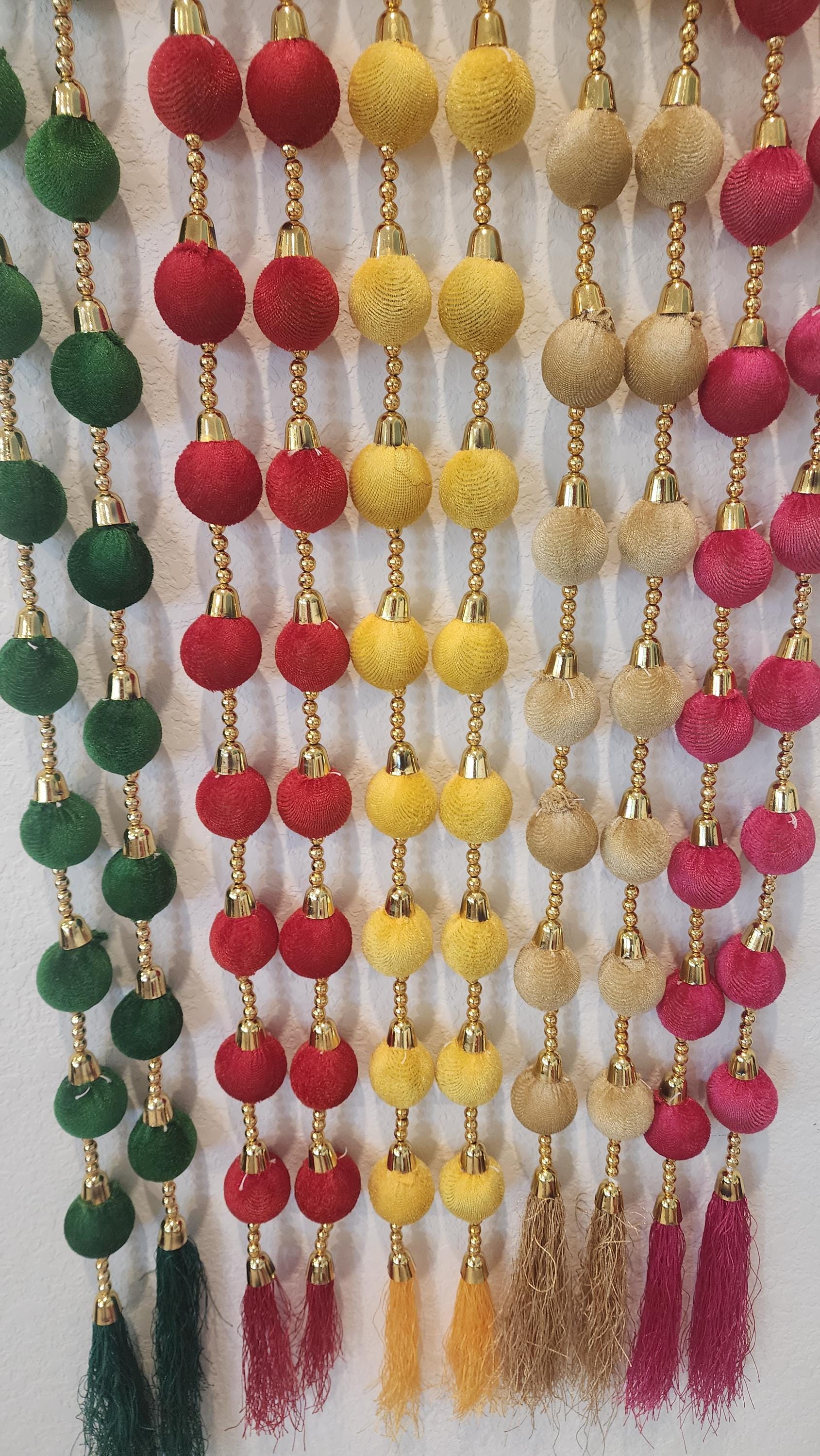 Multi Color Bead String Garland: Diwali Wedding Decor.