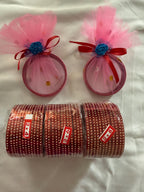 Multi Color Glass Bangles: Party Favor Set of 4.