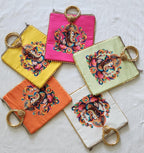 Ganesh Ji Print Silk Potli Bag: Multicolor Indian Wedding Favor