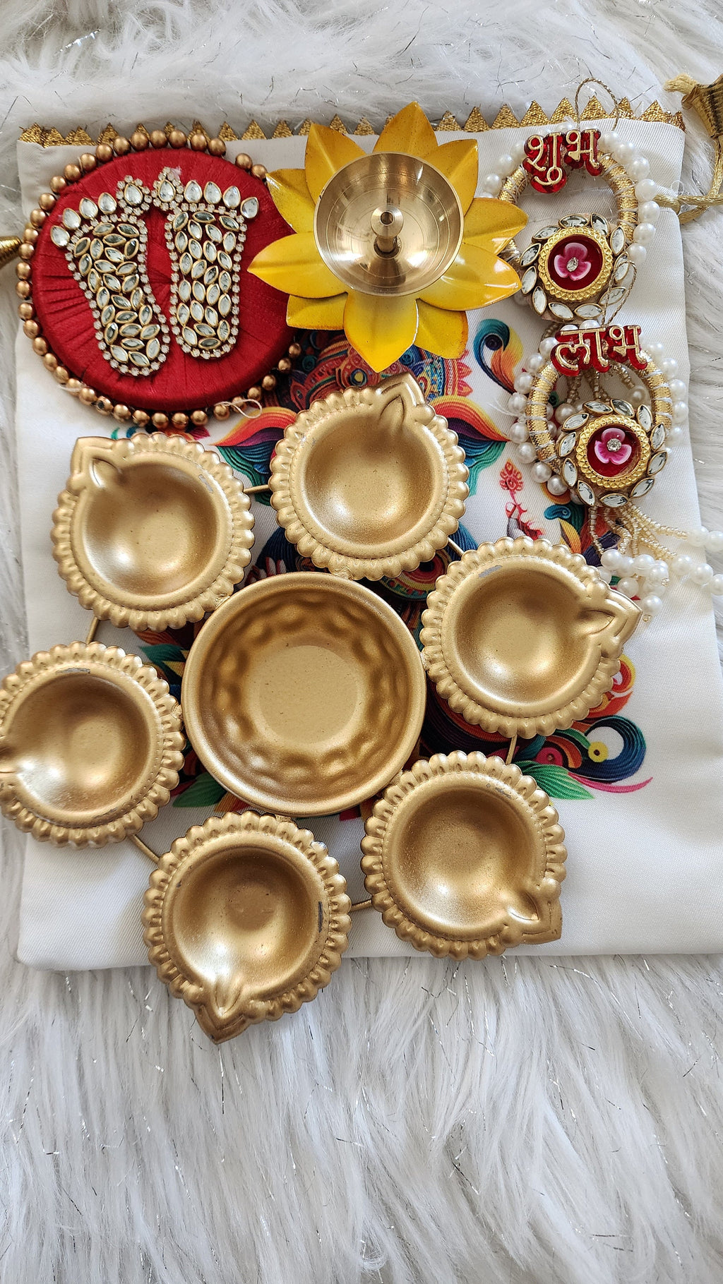 Diwali Potli Bag Set: Pooja Favors, Housewarming Gifts