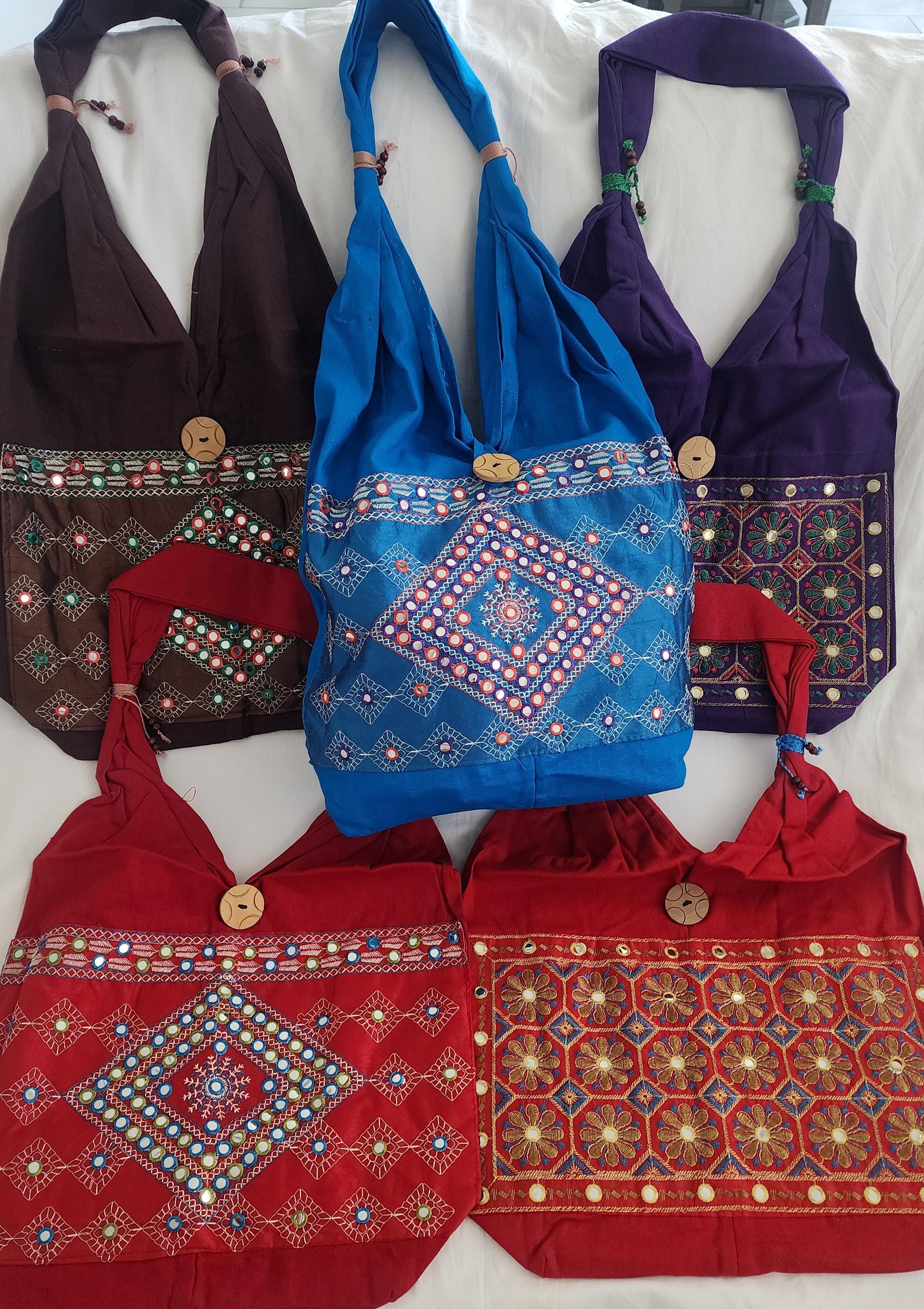 Embroidered Mirror Work Jhola Bag Crossbody.