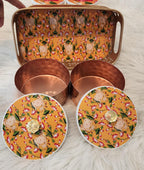 Handmade Pichwai Art Tray Set: Nandi Cow Design, Home Decor.