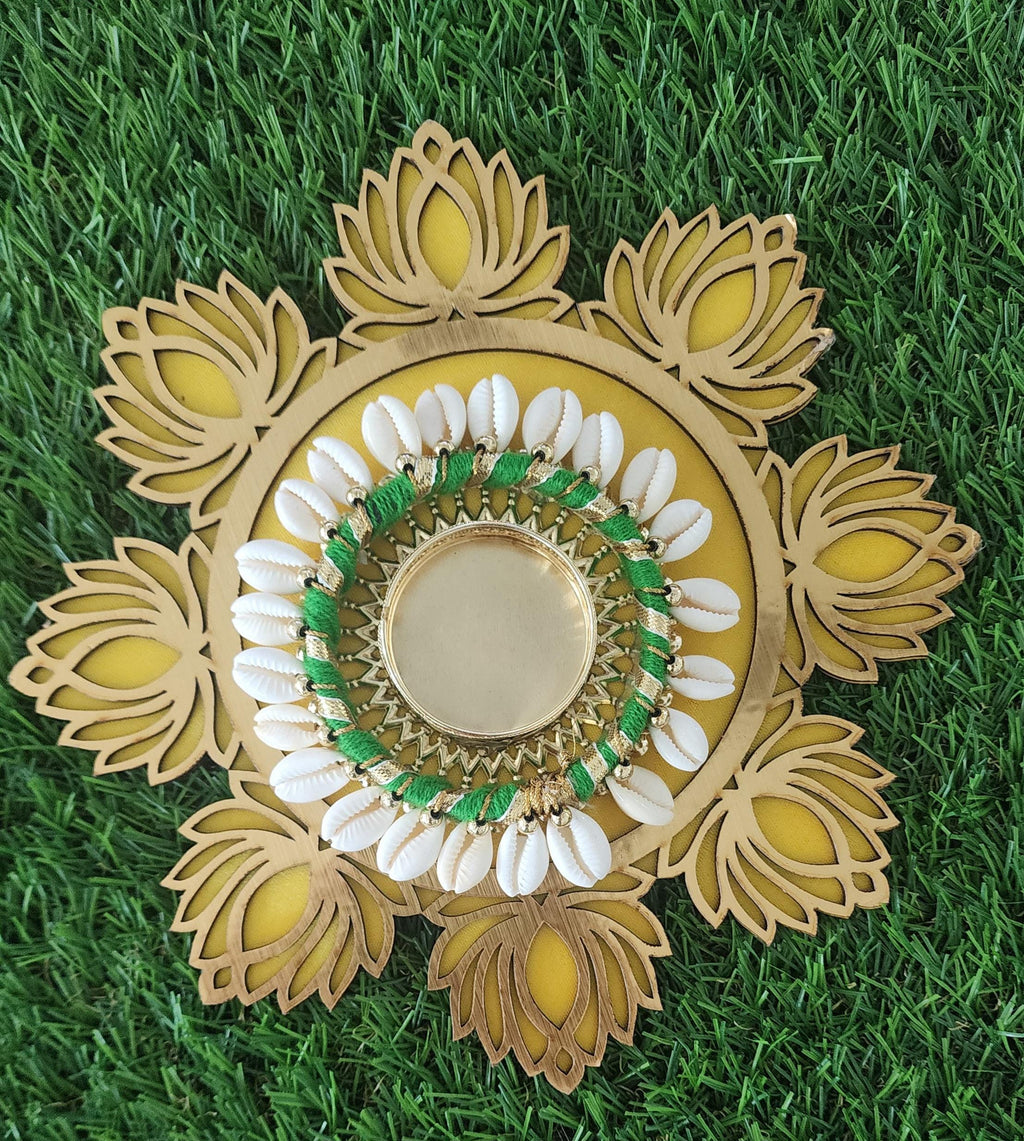 MDF Lotus Tealight Holder: Diwali Rangoli Decoration